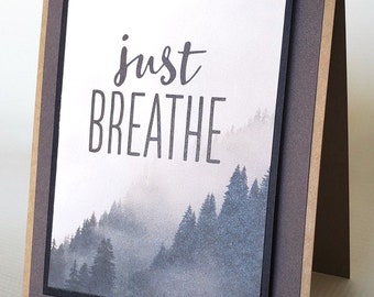 Just breathe, encouragement greeting card, you got this, you can do it, encouragement card for guys, friendship card