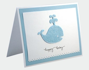 Baby Shower Card for boy, Handmade baby shower card, New Baby Boy card, Congratulations Baby Card