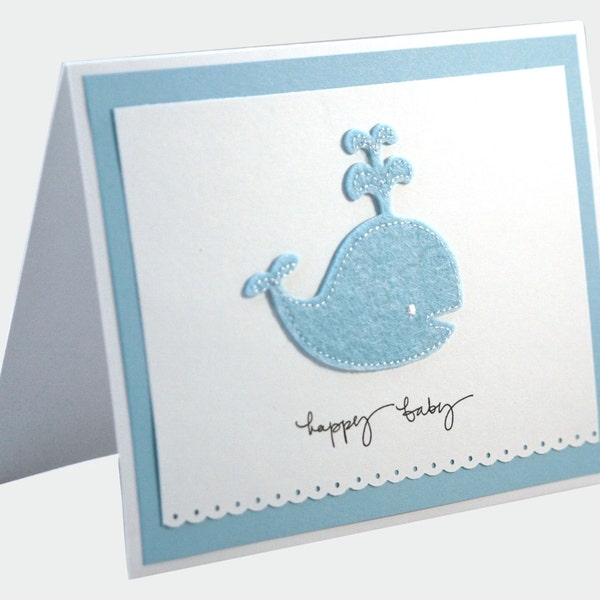 Baby Shower Card for boy, Handmade baby shower card, New Baby Boy card, Congratulations Baby Card