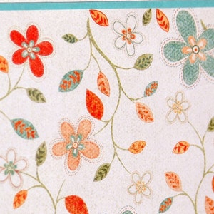 Note Cards, Boxed Note Cards, Floral Notecards, Aqua and Coral, Floral ...