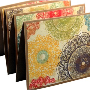 Retro thank you cards, modern thank you notes, blank note card set, kaleidoscope multi-color stationery set, printed note card set
