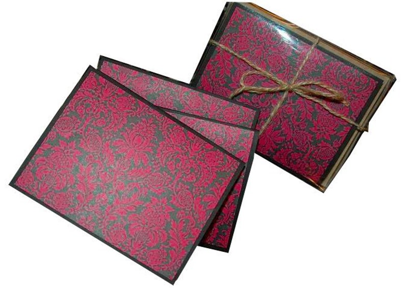 Stationery, Blank Note Cards, Hot Pink and Black Note Cards - Etsy