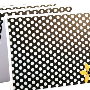 Thank you notes, greeting cards, black and white stationery, polka dot cards, handmade cards