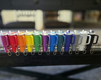 Mini Stanley-like Lip Balm Holder Keychain