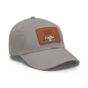 Alaska Mountain Leather Patch Dad Hat | Rectangle Patch Cap