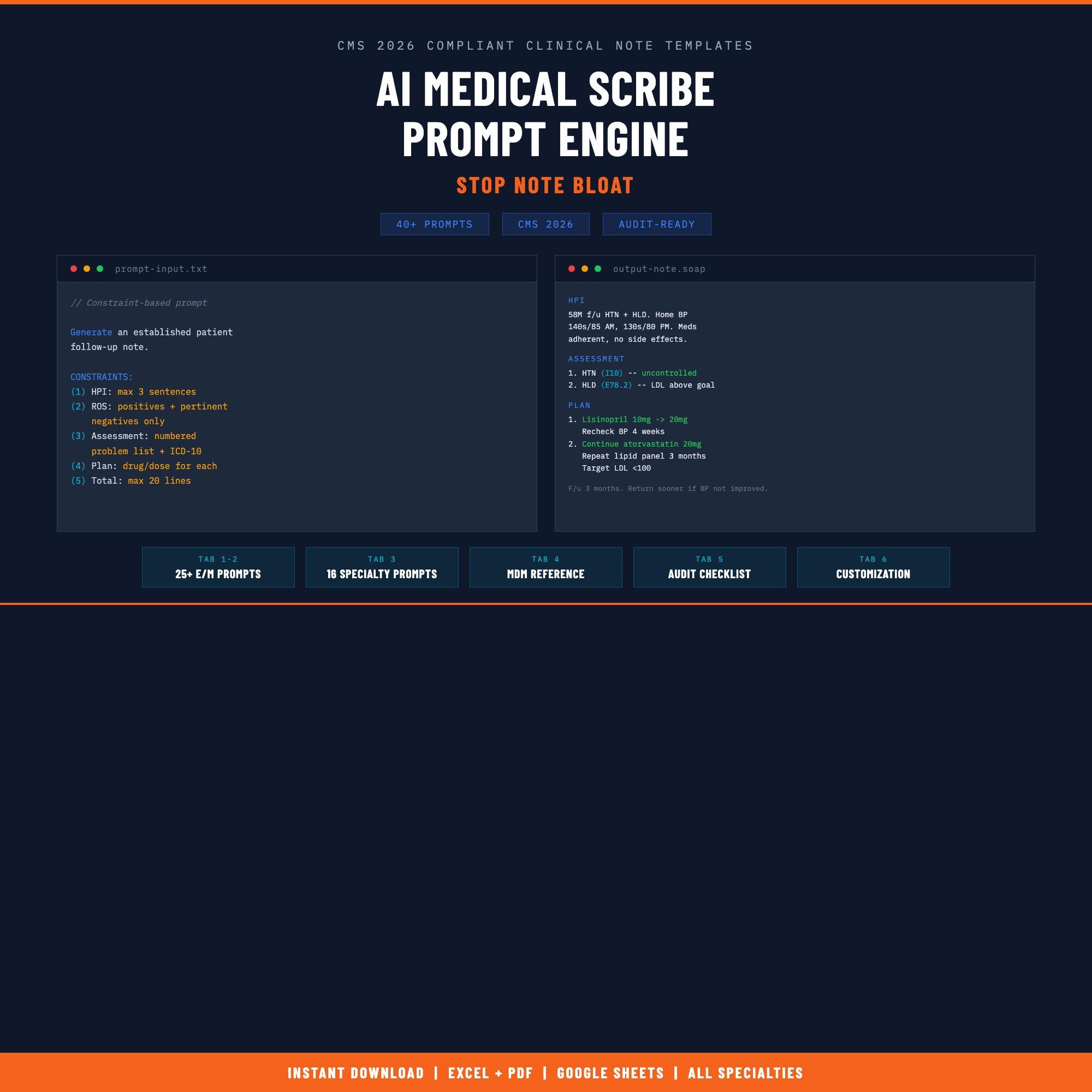 AI Medical Scribe Prompt Engine | CMS 2026 Compliant | Clinical SOAP ...