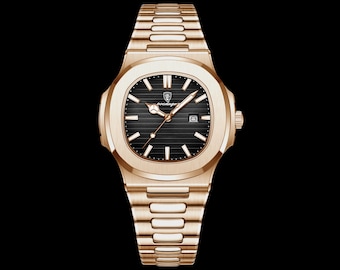 Montre de luxe pour homme en acier inoxydable, étanche à 3 ATM, mouvement à quartz, cadran lumineux, élégante, coffret complet, cadeau idéal pour lui.