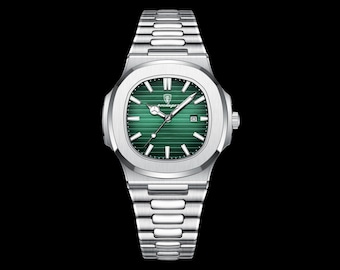 Montre homme POEDAGAR élégante en acier inoxydable, étanche, cadran lumineux, mouvement à quartz