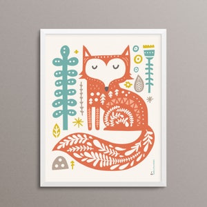 FOX Folk Art Print - 8x10" - Limited Edition