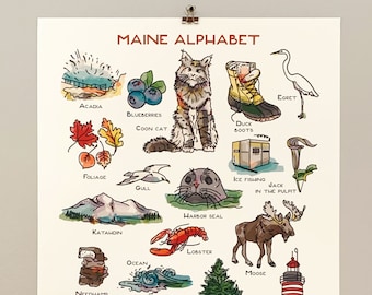 MAINE Alphabet Print - 11x17"