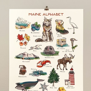 MAINE Alphabet Print - 11x17"