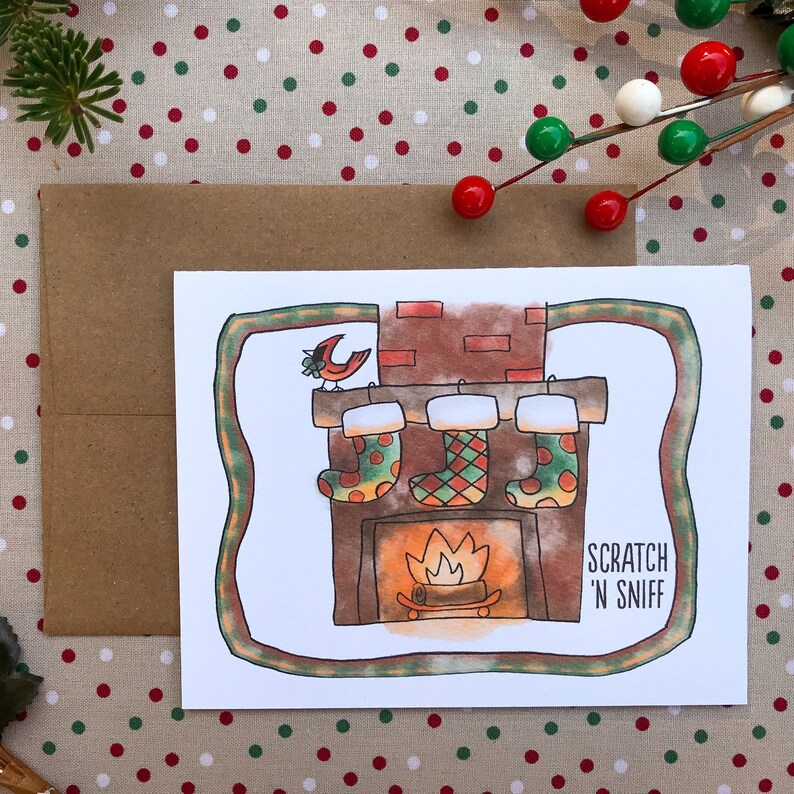 CHRISTMAS Scratch 'n Sniff Holiday Card Etsy