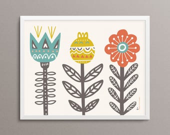 GARDEN Folk Art Print - 8x10" - Limited Edition