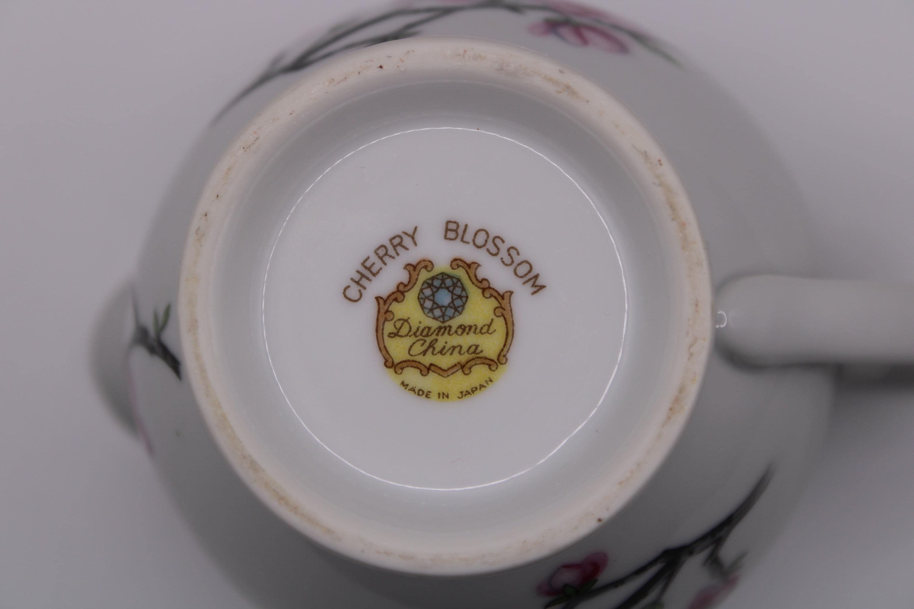 Vintage Cherry Blossom Sugar Bowl and Creamer Set Japan Porcelain Gold ...