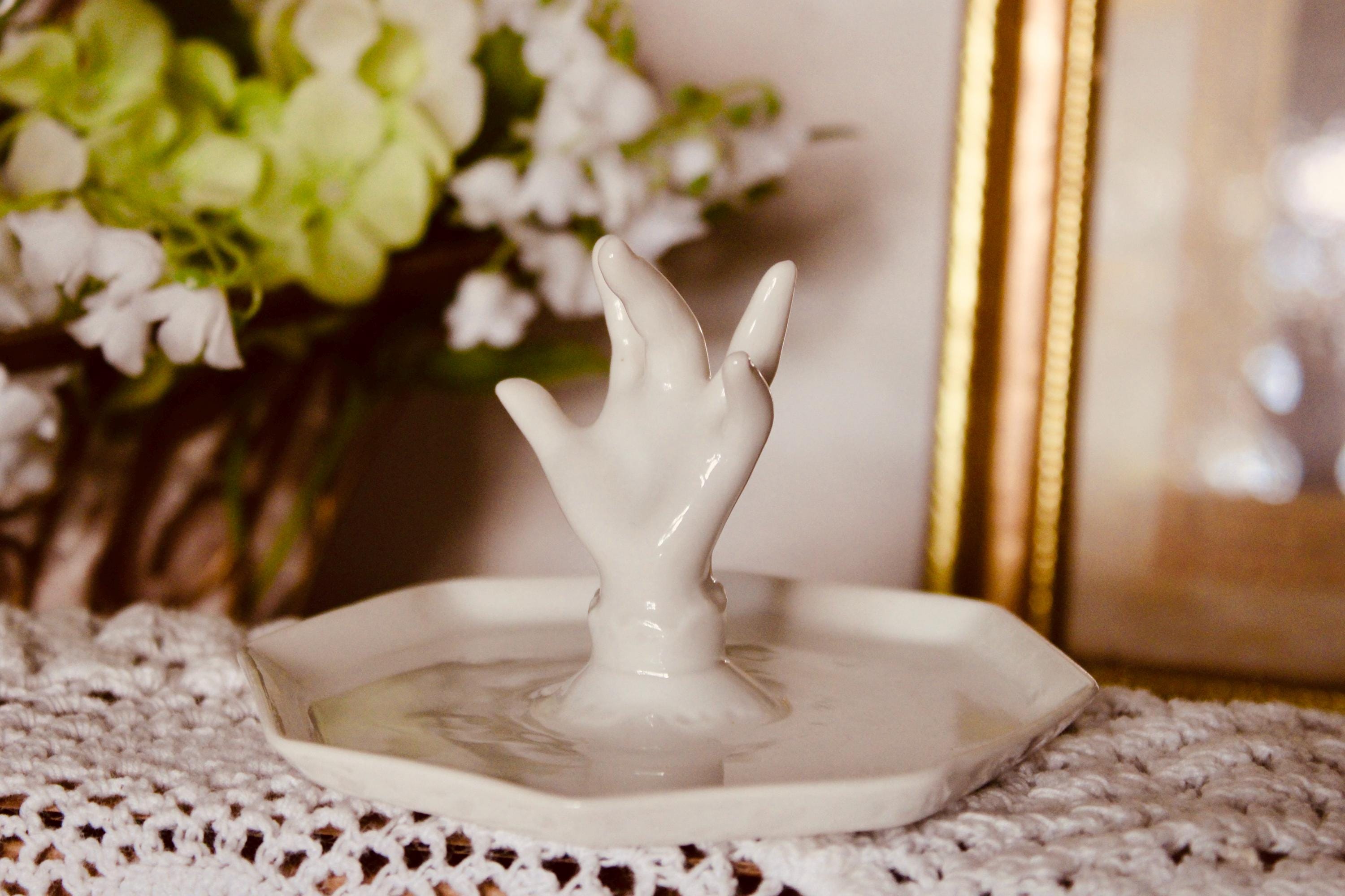 Vintage Porcelain Hand Ring Holder - Etsy