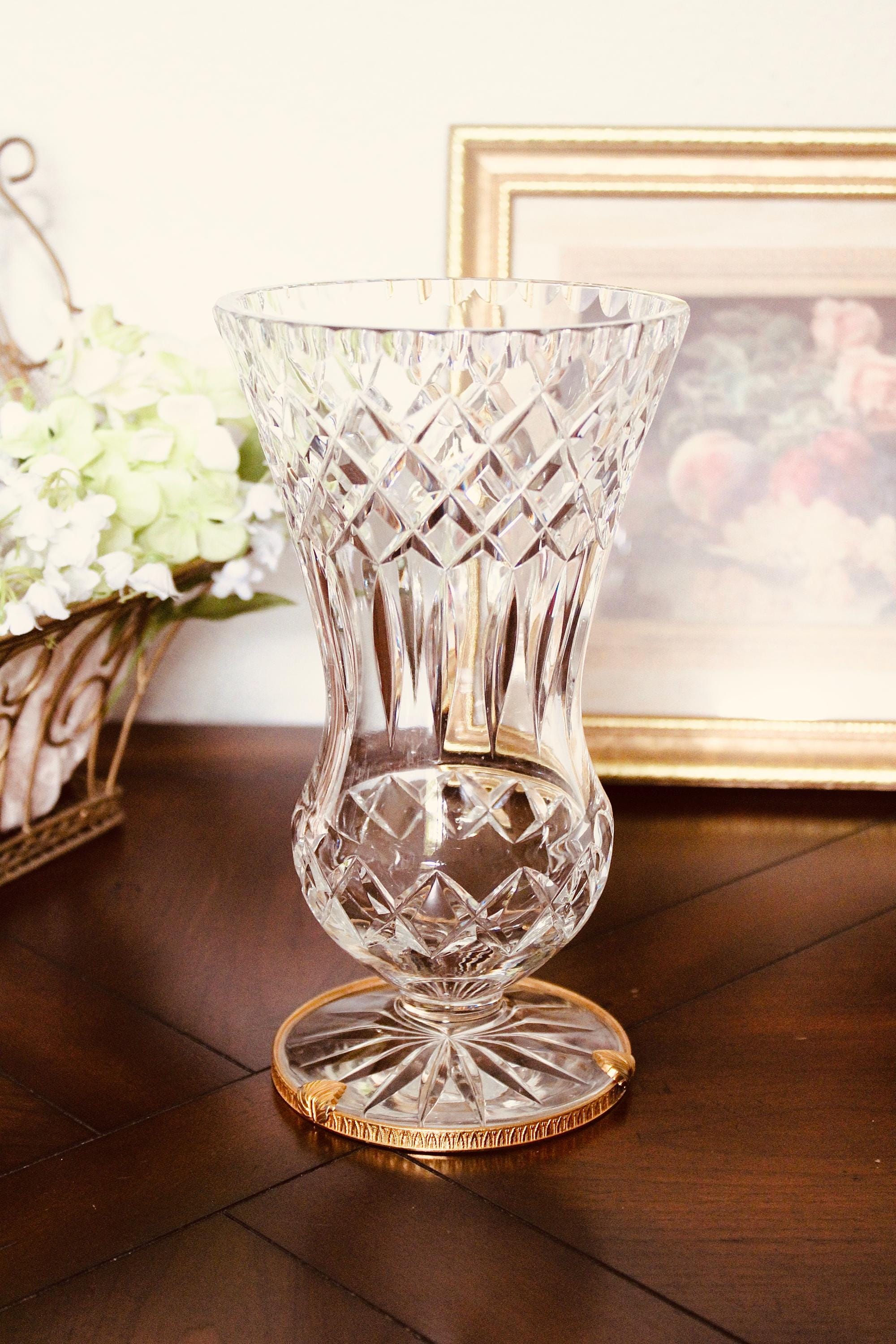 Victorian Metal and Glass Vase - Etsy