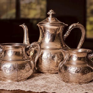 Quadruple Plate Silver Tea Set - Etsy