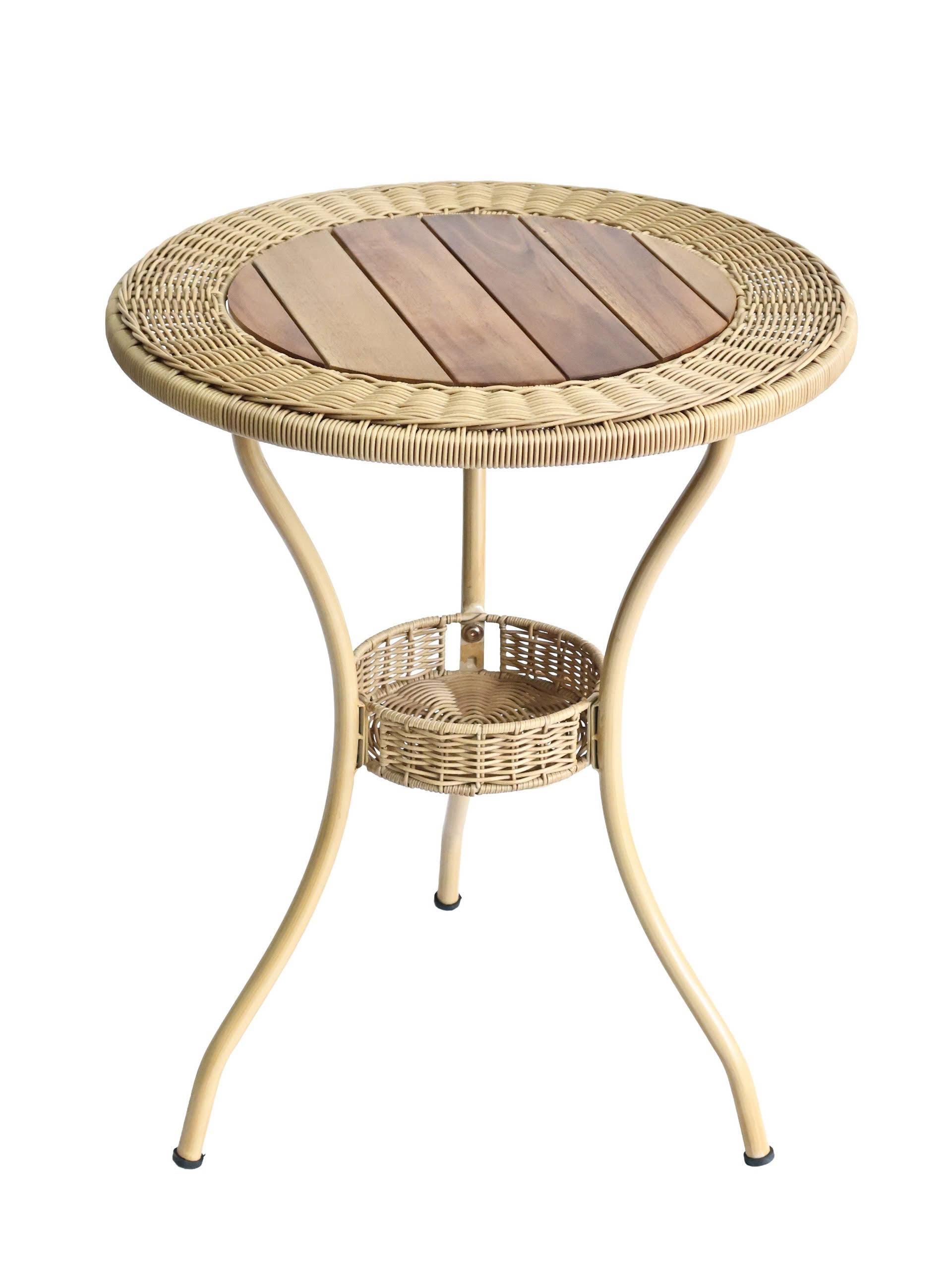 Handwoven Rattan Dining Table, Round Wicker Top, Coastal Boho Furniture ...