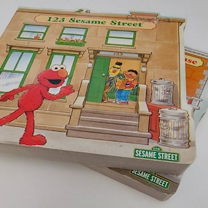 Set of 2 Vintage Sesame Street hard page books, 1998, children&#39;s books