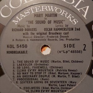 1959 the Sound of Music Original Broadway Cast LP, Vintage LP - Etsy