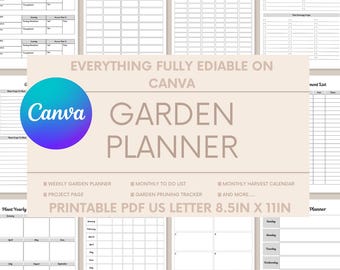 Garden Planner - Organizer - Simple and Easy to Use - Canva Editable