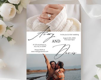 Fully Editable Wedding - Save the Date - Invitation (Instant Download Canva)