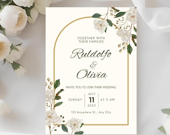 Fully Editable Wedding - Save the Date - Invitation (Instant Download Canva)