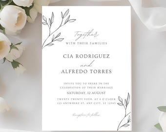 Fully Editable Wedding - Save the Date - Invitation (Instant Download Canva)
