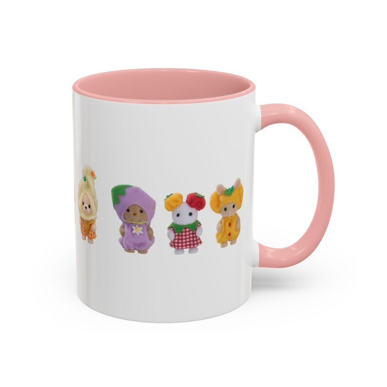 Calico Critters Sylvanian Families Ceramic Mug, Pastel Food Dress Up Characters imagem 3