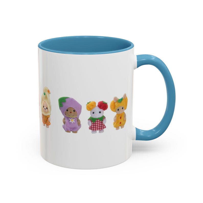 Calico Critters Sylvanian Families Ceramic Mug, Pastel Food Dress Up Characters imagem 8