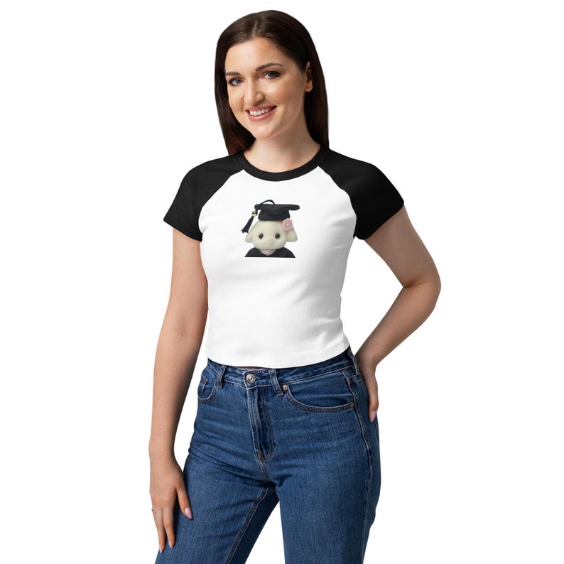 Sylvanian Families Raglan Baby Tee, Calico Critters Shirt, Kawaii Bunny Colorful, Cute Grad Top, Soft Girl Y2K Fitted Tank