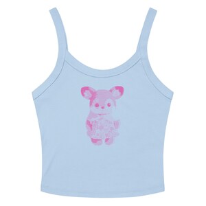 Tank Top, Calico Critters Baby Tee, Kawaii Deer Tank, Cute Cottagecore Top, Soft Girl Y2K Fitted Tank