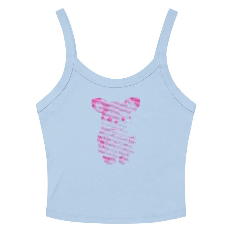 Tank Top, Calico Critters Baby Tee, Kawaii Deer Tank, Cute Cottagecore Top, Soft Girl Y2K Fitted Tank