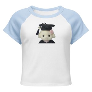 Sylvanian Families Raglan Baby Tee, Calico Critters Shirt, Kawaii Bunny Colorful, Cute Grad Top, Soft Girl Y2K Fitted Tank