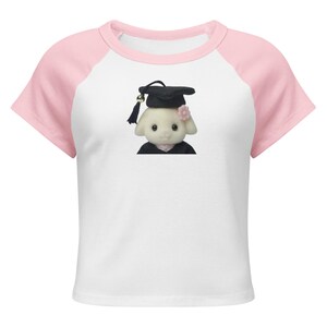 Sylvanian Families Raglan Baby Tee, Calico Critters Shirt, Kawaii Bunny Colorful, Cute Grad Top, Soft Girl Y2K Fitted Tank