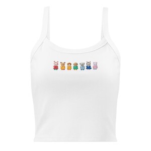 Sylvanian Families Tank Top, Calico Critters Cami, Kawaii Bunny Colorful, Cute Cottagecore Top, Soft Girl Y2K Fitted Tank