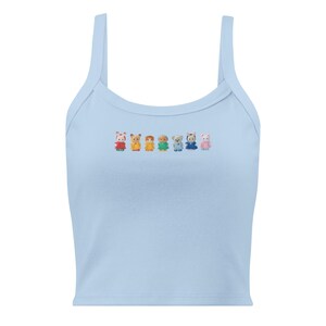 Sylvanian Families Tank Top, Calico Critters Cami, Kawaii Bunny Colorful, Cute Cottagecore Top, Soft Girl Y2K Fitted Tank