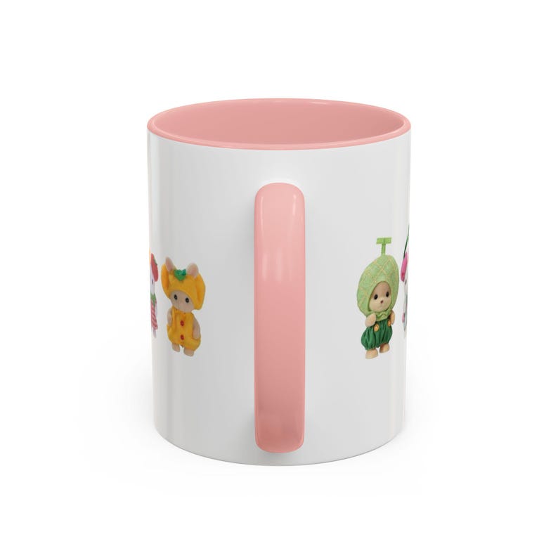 Calico Critters Sylvanian Families Ceramic Mug, Pastel Food Dress Up Characters imagem 5