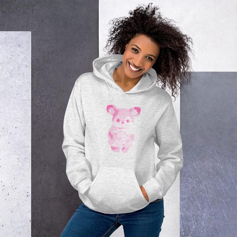 Woodland Deer Hoodie, ASCII Style Graphic Sweatshirt, Cute Cottagecore Hoodie, Kawaii Forest Animal Hoodie, Soft Girl Gift