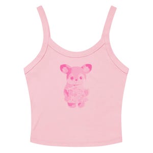 Tank Top, Calico Critters Baby Tee, Kawaii Deer Tank, Cute Cottagecore Top, Soft Girl Y2K Fitted Tank