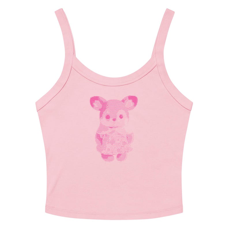 Tank Top, Calico Critters Baby Tee, Kawaii Deer Tank, Cute Cottagecore Top, Soft Girl Y2K Fitted Tank
