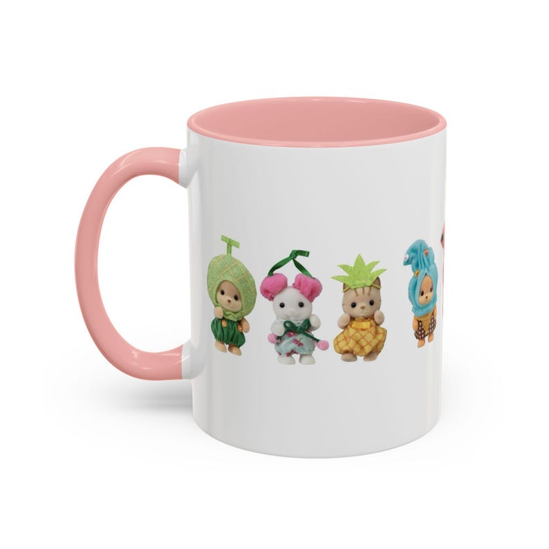 Calico Critters Sylvanian Families Ceramic Mug, Pastel Food Dress Up Characters imagem 4