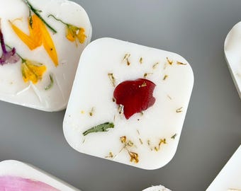 Handpressed Wildflower Wax Melts | Natural Soy Wax Tarts, Botanical Fragrance