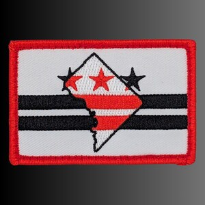 Washington DC Flag Embroidered Morale Patch - 2x3 Hook and Loop Velcro - DC Statehood Statement Patch