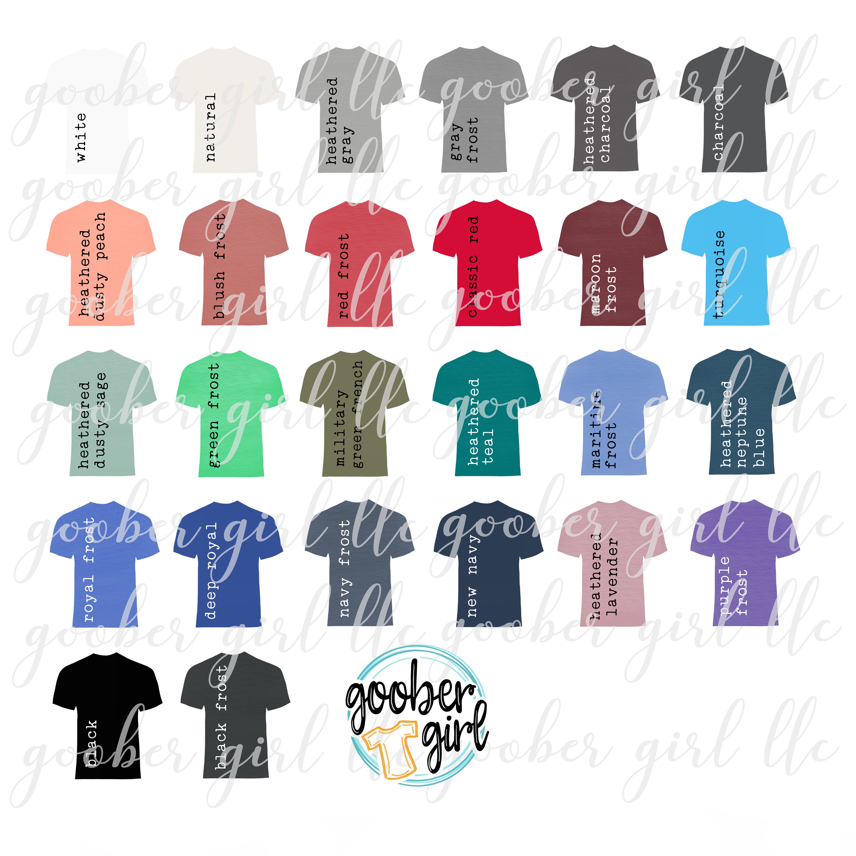 Digital Design, District Perfect Tri T-shirt Color Chart, Digital