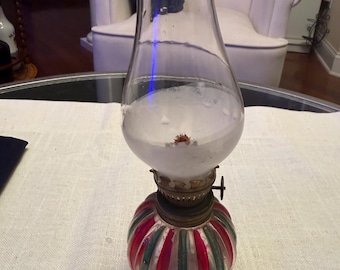 1940s  Mini Oil lamp with frosted globe