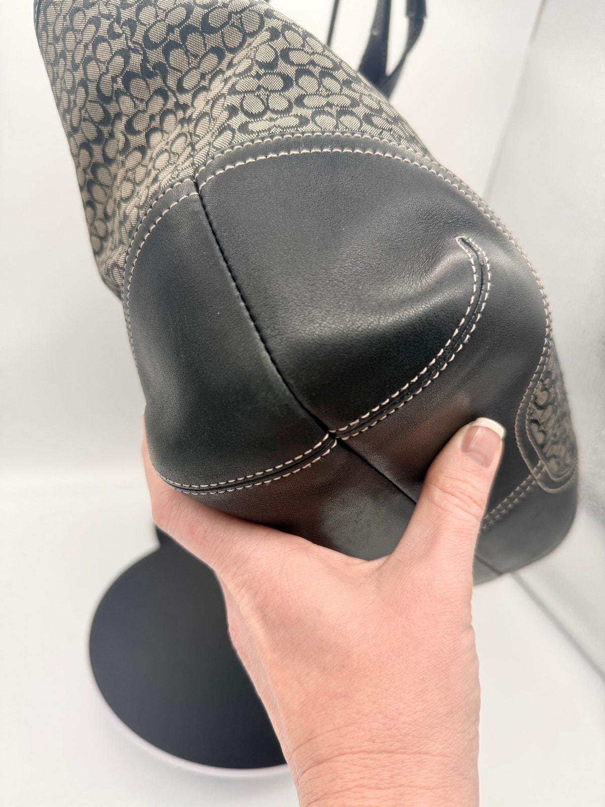 Vintage Coach Soho Signature Tote Bag – Black Grey Y2K Canvas