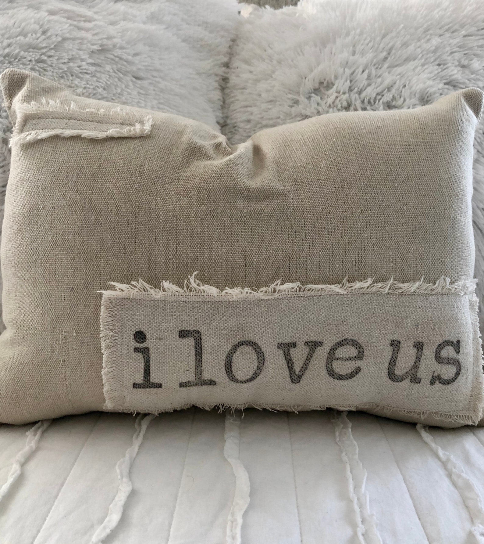 I Love Us Pillow Decorative Throw Pillow Farmhouse Decor Etsy