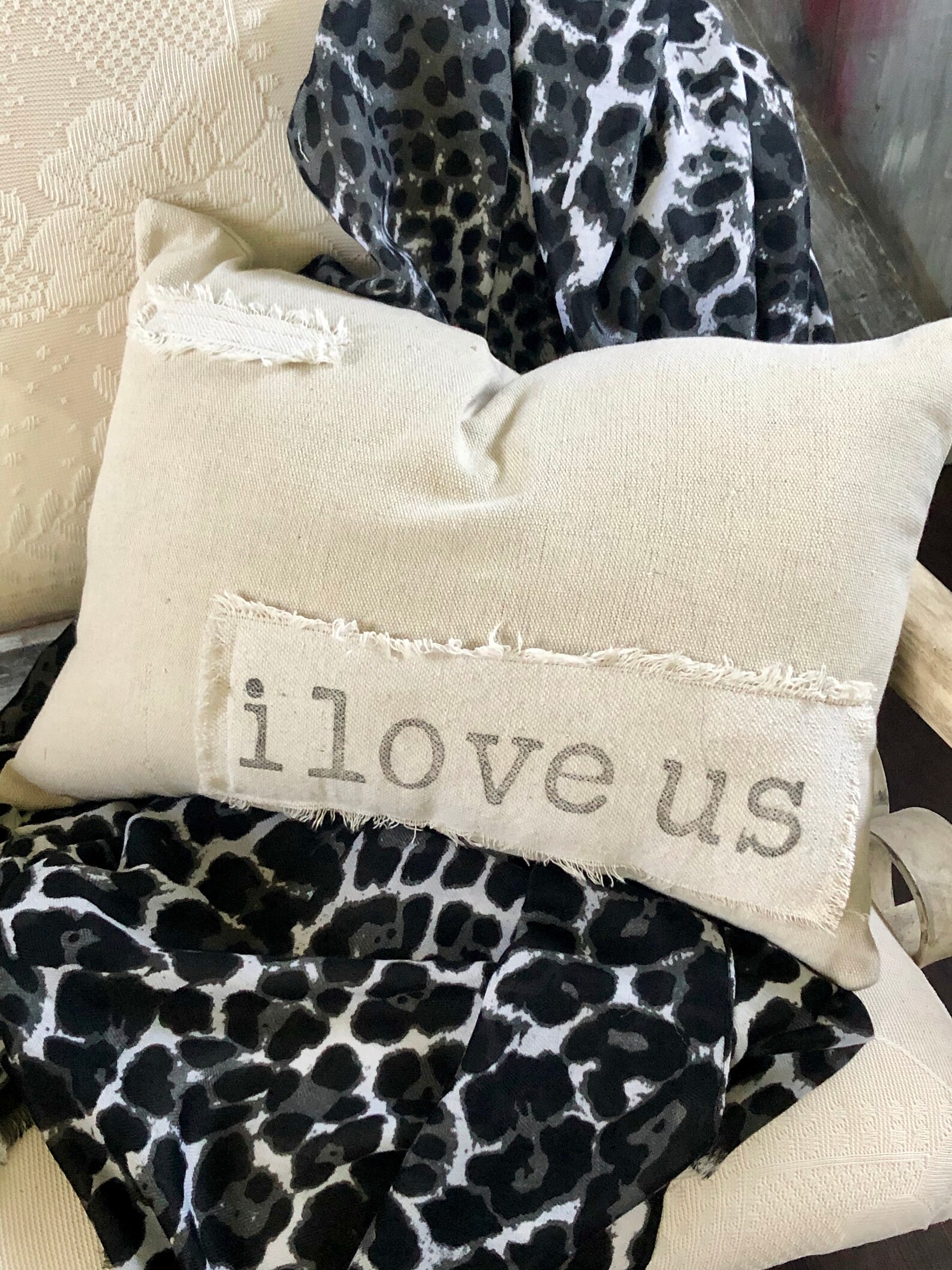 I Love Us Pillow Decorative Throw Pillow Farmhouse Decor Etsy