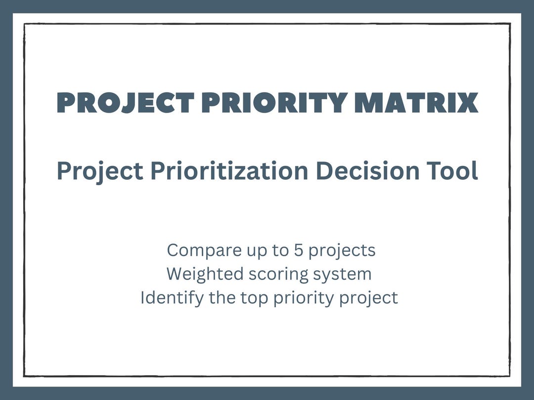 Project Priority Matrix Spreadsheet | Weighted Scoring Decision Tool ...